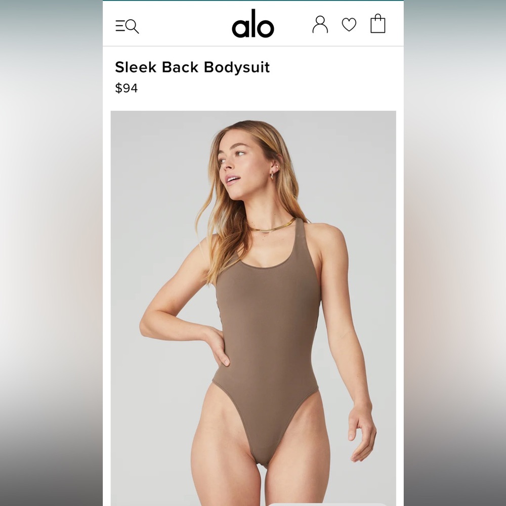 ALO YOGA sleek back bodysuit Sm NEVER WORN, TAGS ON